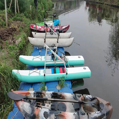 Водные виды спорта на открытом воздухе Металлический водный велосипед с надувным плавающим винтом